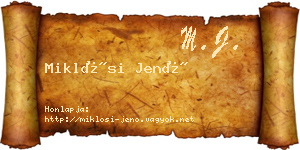 Miklósi Jenő névjegykártya