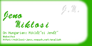 jeno miklosi business card